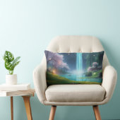 ターコイズの静けさ – 穏やかな水に流れ込む ランバークッション (椅子)