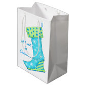 ターコイズの靴の恋人すべて私はクリスマスのストッキングがほしいと思います ミディアムペーパーバッグ (裏面アングル)