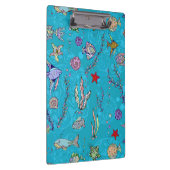 ターコイズの魚パターン クリップボード (右)