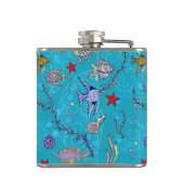 ターコイズの魚パターン フラスク (裏面)