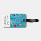 ターコイズの魚パターン ラゲッジタグ (裏面横)