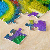 ターコイズの黄色い花の落書き壁 –  ジグソーパズル