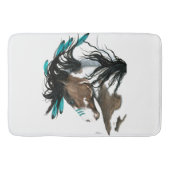 ターコイズのBihrle著威厳のあるなまだら馬の馬 バスマット (正面)