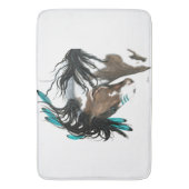 ターコイズのBihrle著威厳のあるなまだら馬の馬 バスマット (正面縦)