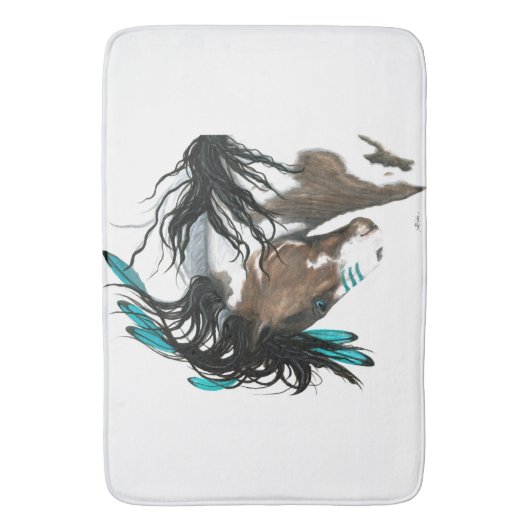 ターコイズのBihrle著威厳のあるなまだら馬の馬 バスマット