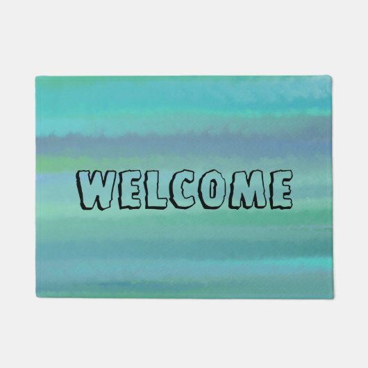 ターコイズはお気に入りのMy Color Welcome Doormat ドアマット (正面)