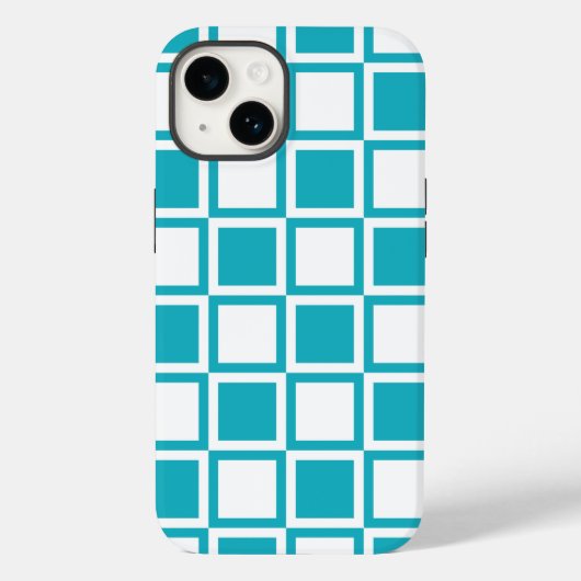 ターコイズはっきりしたモダン正方形 Case-Mate iPhoneケース (裏面)