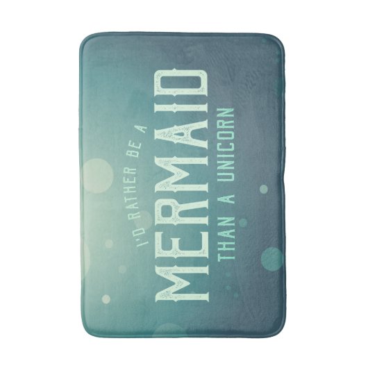 ターコイズは一角獣(ユニコーン)より人魚おもしろいだ バスマット (正面縦)