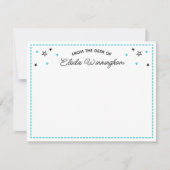 ターコイズは台本の中の名前の机から星 ノートカード (正面)