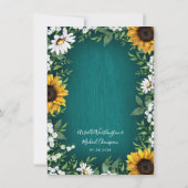 ターコイズひまわり素朴結婚式招待状 招待状 (裏面)
