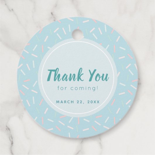 ターコイズふりかけアイスクリーム誕生日サンキュー フェイバータグ (裏面)