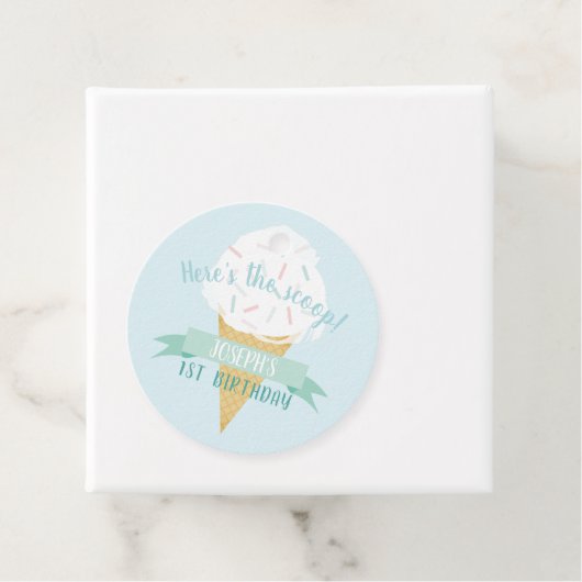 ターコイズふりかけアイスクリーム誕生日サンキュー フェイバータグ (インサイチュ)