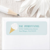 ターコイズふりかけアイスクリーム誕生日 ラベル (インサイチュ)