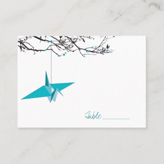 ターコイズぶら下がったズクレーン支部東アジア結婚ズ プレイスカード (正面)