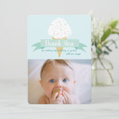 ターコイズアイスクリーム誕生日写真サンキューカード 招待状 (スタンド正面)