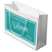 ターコイズアウトオブタウンゲストウェルカム結婚ズ ラージペーパーバッグ (正面アングル)