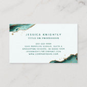 ターコイズアガテフェイク金ゴールドグリッターモノグラムスクリプト 名刺 (裏面)