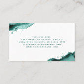 ターコイズアガートグリッターモノグラムスクリプト 名刺 (裏面)