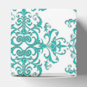 ターコイズアクアアンドホワイトファンシーフローラ フェイバーボックス (上部)