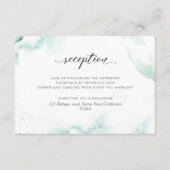 ターコイズアクアウォーターカラー披露宴エンクロージャカード エンクロージャーカード (正面)