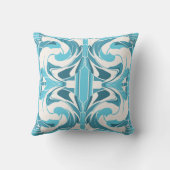 ターコイズアクアオフホワイト大地中海のタイル クッション (裏面)