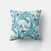 ターコイズアクアオフホワイト対角フローラ回転 クッション (裏面)