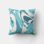 ターコイズアクアオフホワイト渦巻き幾何形状 クッション (裏面)