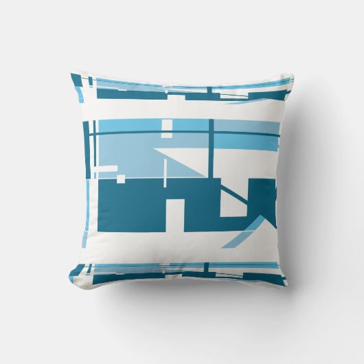 ターコイズアクアオンホワイト水平南西ルック クッション (正面)