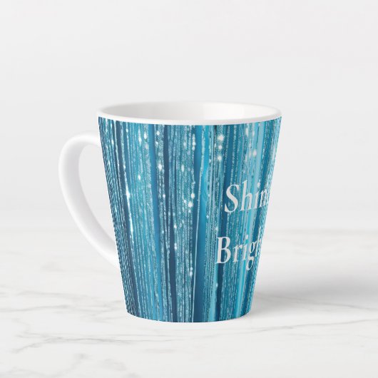 ターコイズアクアグラムグリッター カフェラテマグ (左アングル)