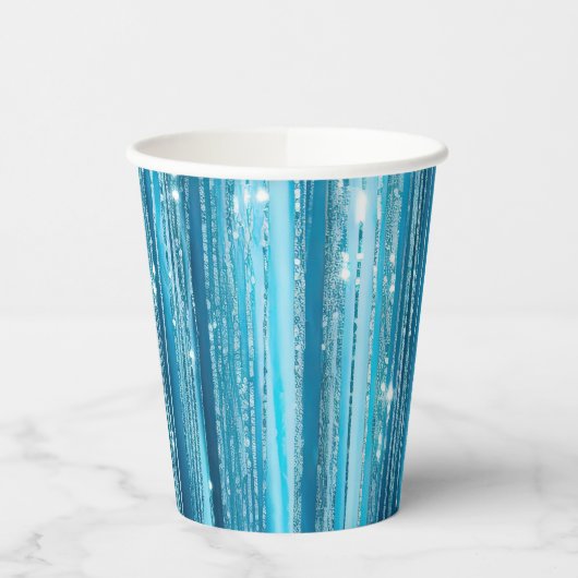ターコイズアクアグラムグリッター 紙コップ (左)
