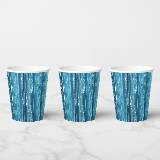 ターコイズアクアグラムグリッター 紙コップ (複数)