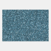 ターコイズアクアグリッターゼブラプリント      ラッピングペーパーシート (正面2)