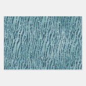 ターコイズアクアグリッターゼブラプリント      ラッピングペーパーシート (正面)