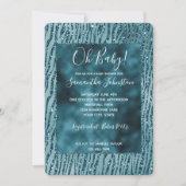 ターコイズアクアグリッターゼブラプリント 招待状 (正面)