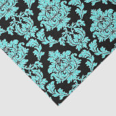 ターコイズアクアグリッターブラックダマスクデザイン 薄葉紙 (詳細)