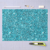ターコイズアクアグリッツィスパークルグリッター 薄葉紙 (クラフト)