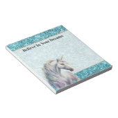 ターコイズアクアグリッツグリッターユニコーン ノートパッド (アングル)