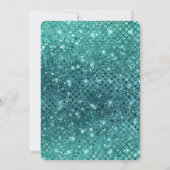 ターコイズアクアグリーンスパークル誕生日 招待状 (裏面)