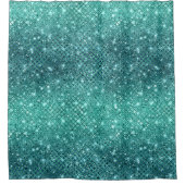 ターコイズアクアグリーンスパークル シャワーカーテン (正面)