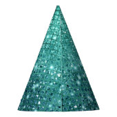 ターコイズアクアグリーンスパークル パーティーハット (裏面)