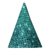 ターコイズアクアグリーンスパークル パーティーハット (右)