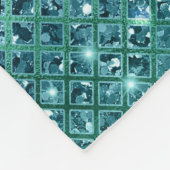 ターコイズアクアグリーンスパークル フリースブランケット (角)