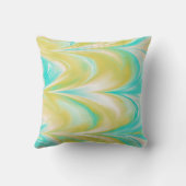 ターコイズアクアグリーンブルー金ゴールドマスタードイエロー クッション (裏面)