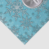 ターコイズアクアシルバーの雪の結晶が冬のワンダーランド 薄葉紙 (詳細)