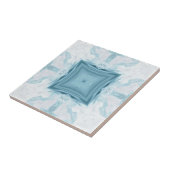 ターコイズアクアダイヤモンド幾何学デザイン タイル (側面)