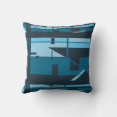 ターコイズアクアネイビーサウスウエストアートモザイクインスパイアレザイク クッション (裏面)