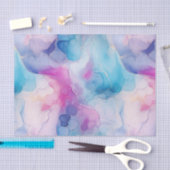 ターコイズアクアパープルピンクマーブル誕生日 薄葉紙 (クラフト)