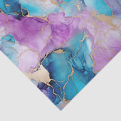 ターコイズアクアパープル金ゴールドマーブル 薄葉紙 (詳細)