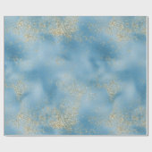 ターコイズアクアブルーグラム金ゴールドグリッター      ラッピングペーパー (フラット)