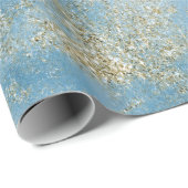 ターコイズアクアブルーグラム金ゴールドグリッター      ラッピングペーパー (ロールコーナー)